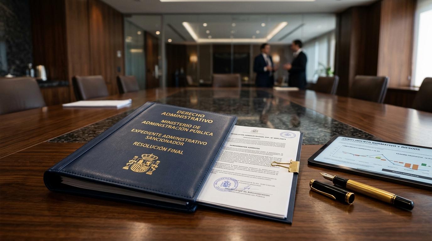Expediente administrativo sancionador y dictamen legal en sala de directorio